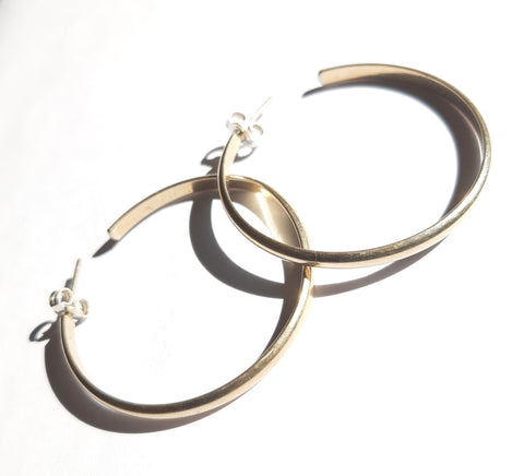 Yellow gold hoop earrings 9ct