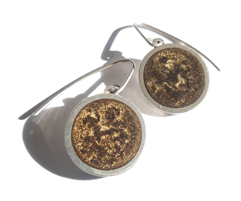 Copper dust resin earrings