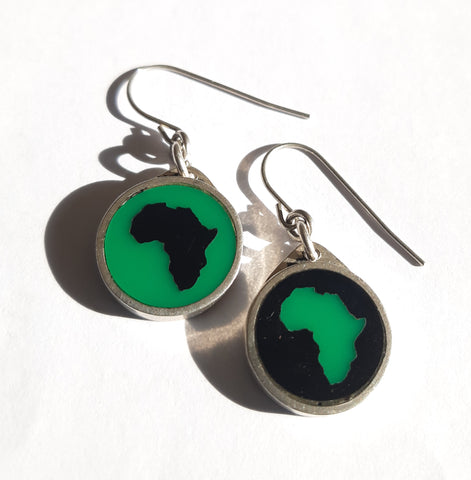 Africa earrings - black & green