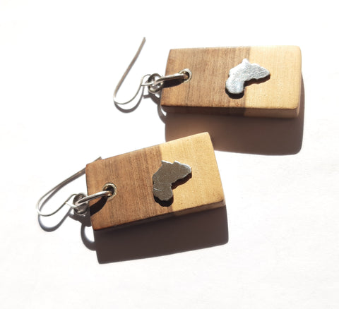 Africa on Tambotie wood earring