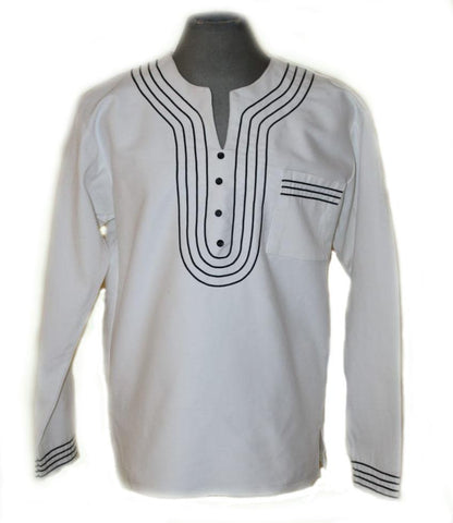 Mens African Umbhaco Braided Shirt