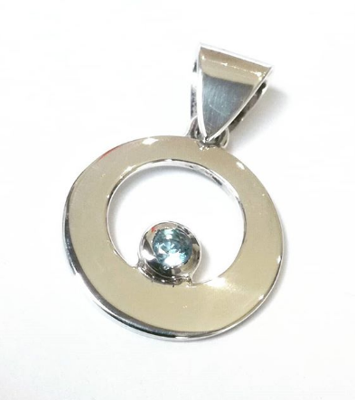 Silver Pendant with Blue Topaz