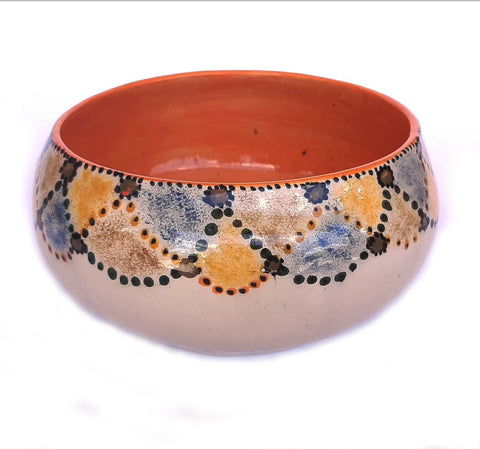 Ceramic Pot with Orange Inside
