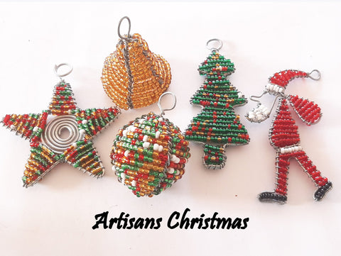 Wire and bead store christmas decorations