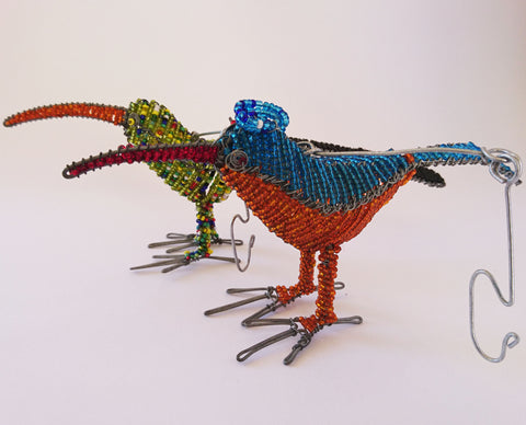Bird - African Beaded Wire Animal Sculpture, Clever Wire, Wire Animal Sculptures- The Wild Coast Trading Company