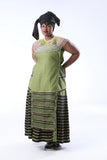 Xhosa Umbhaco Ncebtha Apron with Two Tone Braiding