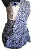 Shweshwe Umbhaco Ruffle Dress with Doek - max size 40