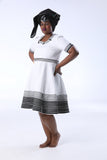 African Black & White Umbhaco Flared Dress
