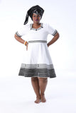African Black & White Umbhaco Flared Dress