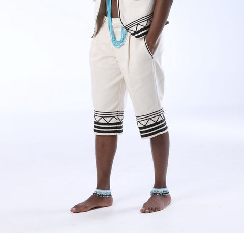Mens African Umbhaco Shorts with Braiding