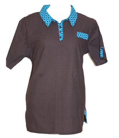 Shweshwe Men's Golf Style Shirt, Molly Rusi, Shirts- The Wild Coast Trading Company