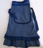 Pleated Shweshwe Skirt Apron & Doek Set, Molly Rusi, Skirts- The Wild Coast Trading Company