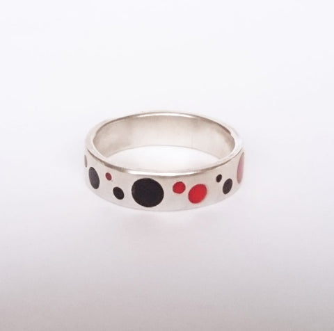 Resin Ring with Spots in Sterling Silver, Wild By Design, Rings- The Wild Coast Trading Company