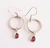 Garnet Pear Silver Earrings, Wild By Design, Earrings- The Wild Coast Trading Company