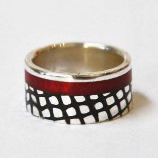 Red & Tracks Ring, Wild By Design, Rings- The Wild Coast Trading Company