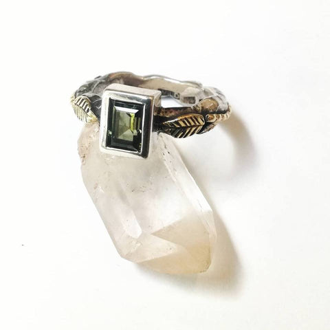 Secret Garden Range – Green Tourmaline & Sterling Silver Ring