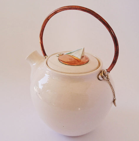 Porcelain & Copper Teapot High Tech, Wild By Design, Teapots- The Wild Coast Trading Company