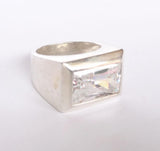 Sterling Silver Rectangular Clear Quartz Ring, Wild By Design, Rings- The Wild Coast Trading Company